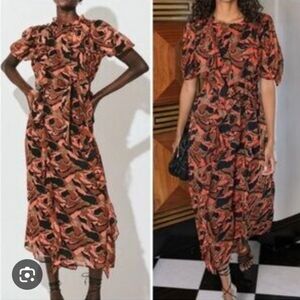 Cleobella Rust, Black & Brown Floral Maxi Dress